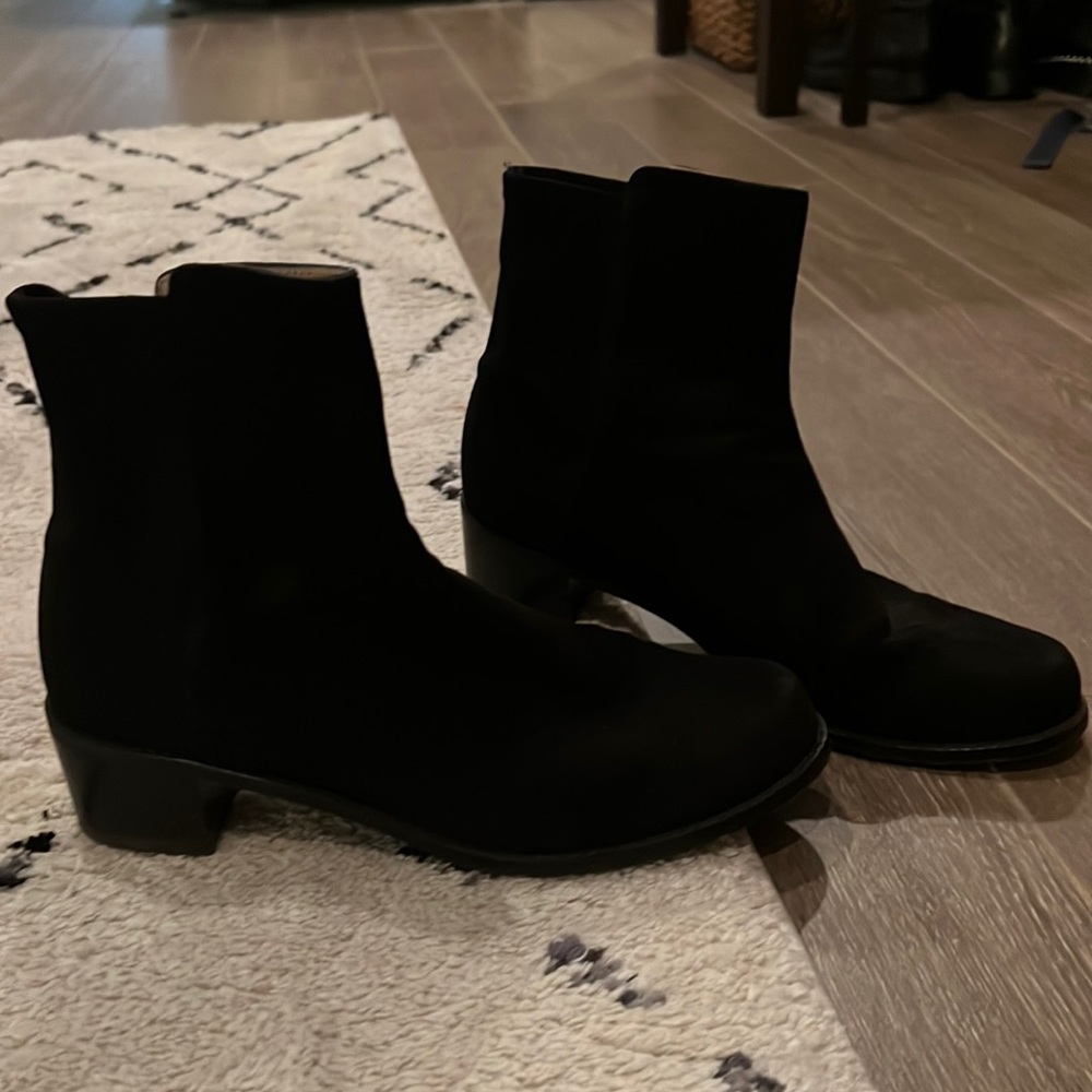 Stuart Weitzman black suede booties
